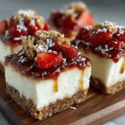 Frozen Strawberry Shortcake Yogurt Bars are not just a dessert; they represent a delightful fusion of flavors and textures that evoke the carefree days of summer. Imagine biting into a creamy, cold bar that bursts with the sweetness of sun-ripened strawberries, complemented by a crunchy granola crust. This recipe is the epitome of a guilt-free indulgence, offering a refreshing treat that is both satisfying and nourishing. With the simplicity of the ingredients and ease of preparation, these yogurt bars are a favorite among home cooks of all skill levels, making them perfect for family gatherings, picnics, or simply enjoying a quiet afternoon at home.