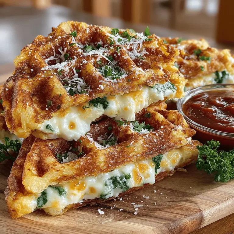 In the world of culinary delights, the combination of flavors and textures can transform a simple meal into a memorable experience. Cheesy Spinach Stuffed Waffle Pockets are a perfect example of this, offering a delicious blend of creamy cheeses and nutritious spinach, all encased in a golden, crispy waffle. This recipe not only satisfies your taste buds but also provides a fun and interactive dining experience. Whether you’re looking for a unique brunch idea or a satisfying snack, these waffle pockets are sure to impress guests and family alike.