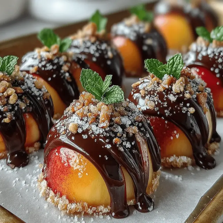 When the heat of summer is in full swing, finding a dessert that is both refreshing and indulgent can be a challenge. Enter Frozen Chocolate Dipped Peach Bites—an exquisite treat that beautifully marries the natural sweetness of ripe peaches with the rich decadence of chocolate. This easy-to-make dessert is perfect for summer gatherings, casual parties, or simply as a quick snack to satisfy your sweet tooth. The best part? This versatile recipe can be customized with various toppings and flavors, ensuring that every bite is a unique experience.