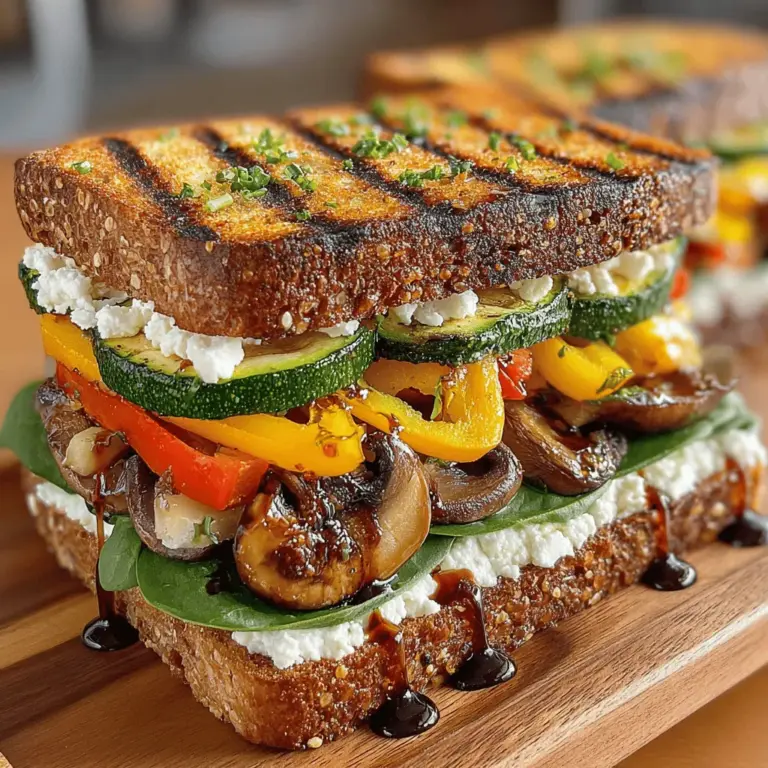 In today’s fast-paced world, finding a meal that is both healthy and satisfying can often feel like a daunting task. Enter the Sizzling Grilled Veggie Hummus Sandwich—a culinary masterpiece that combines vibrant grilled vegetables with creamy hummus, all nestled between slices of whole-grain bread. This sandwich is not only a feast for the senses but also a powerhouse of nutrition, making it an ideal choice for lunch or dinner. Its versatility appeals to a variety of dietary preferences, including vegetarian and vegan lifestyles, ensuring that everyone can enjoy this delicious creation.