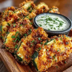 Zucchini, a versatile summer squash, has gained popularity in kitchens across the globe, thanks to its mild flavor and adaptability in various dishes. This nutrient-rich vegetable can be grilled, baked, sautéed, or even spiralized into noodles, making it a favorite among health-conscious eaters. In this recipe, we spotlight zucchini in a delightful form: crispy zucchini wedges paired with a flavorful ranch dip. This dish not only satisfies your snack cravings but also offers a healthier alternative to traditional fried snacks.