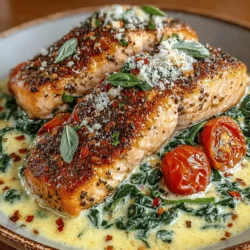 In the realm of culinary delights, few dishes can transport you to the sun-soaked coasts of Italy quite like Savory Creamy Tuscan Salmon with Spinach. This exquisite recipe marries the rich, buttery flavors of salmon with the vibrant, earthy notes of Tuscan herbs and fresh spinach, creating a meal that is not only indulgent but also remarkably nourishing. It’s a delightful dish that caters to both weeknight dinners and elegant gatherings, appealing to a wide range of palates and dietary preferences.
