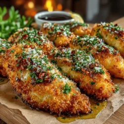 Crispy Baked Parmesan Chicken Tenders are a delicious and healthier alternative to traditional fried chicken. With a golden, crunchy coating and tender, juicy meat, these tenders are sure to please both kids and adults alike. The ease of preparation and the use of wholesome ingredients make this recipe a standout choice for busy weeknights or casual family gatherings. As health-conscious eating trends continue to rise, baked chicken tenders provide a guilt-free way to enjoy a classic favorite without the excess oil and calories associated with frying.