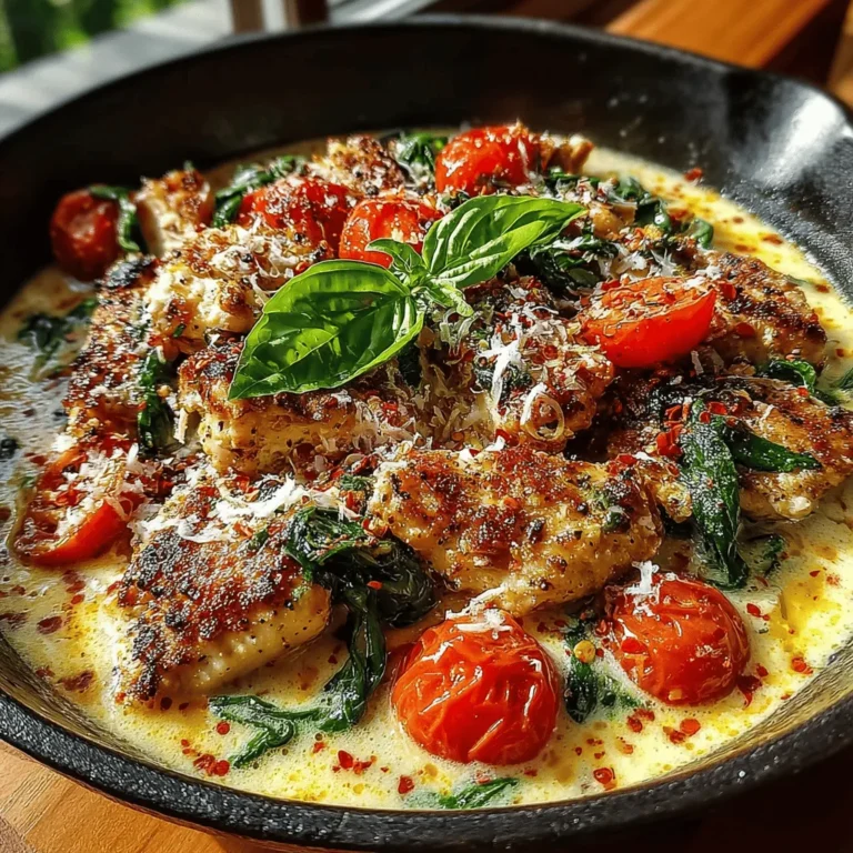 The One-Pan Creamy Chicken and Spinach Skillet is a delightful dish that combines the heartiness of chicken with the vibrant flavors of fresh spinach and tomatoes. Not only is it simple to prepare, but it also minimizes cleanup, making it perfect for busy weeknights. This creamy, savory recipe is sure to impress your family and friends while providing a nourishing meal that doesn’t compromise on taste.