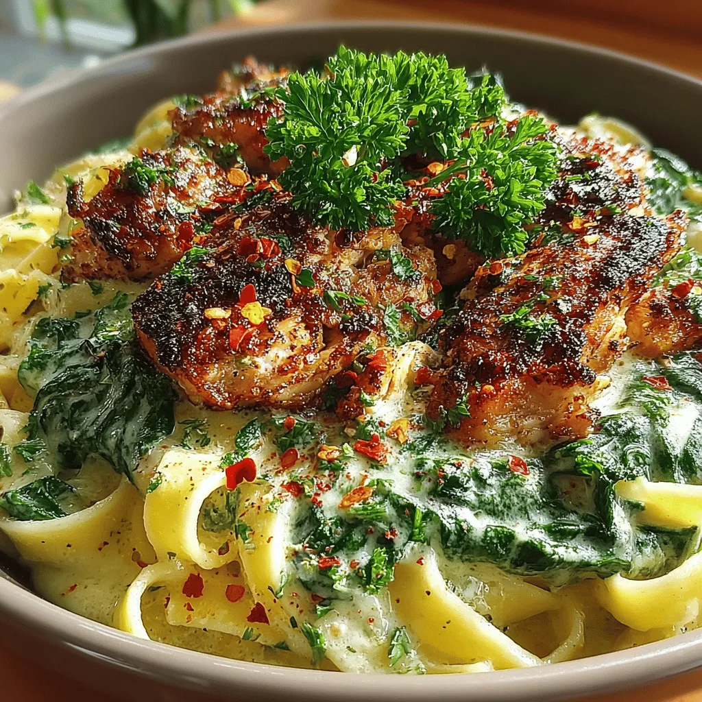 To achieve the perfect creamy sauce for your Garlic Delight: Creamy Chicken & Spinach Pasta, start by melting butter in a large skillet over medium heat. Once melted, add minced garlic and sauté until it's fragrant, about 1 minute. Be cautious not to let the garlic burn, as it can become bitter.