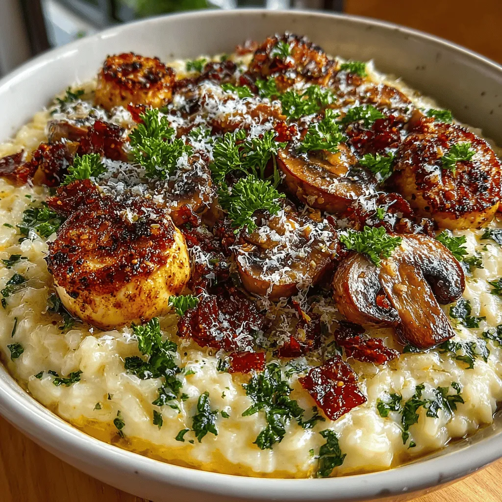 - 1 cup Arborio rice - 4 cups vegetable or chicken broth - 1 cup fresh mushrooms (cremini or button), sliced - 1 small onion, finely chopped - 2 cloves garlic, minced - 1/2 cup dry white wine (optional) - 1/2 cup grated Parmesan cheese - 2 tablespoons olive oil - 2 tablespoons unsalted butter - Salt and pepper to taste