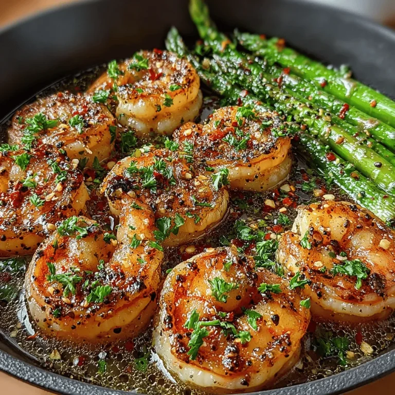 If you're on the hunt for a dish that brings together the best of both flavor and nutrition, look no further than Zesty Lemon Garlic Shrimp & Asparagus Delight. This vibrant dish marries the succulent taste of shrimp with the crisp freshness of asparagus, all elevated by the zesty punch of lemon and the aromatic depth of garlic. Perfect for a quick weeknight dinner yet elegant enough for entertaining guests, this recipe is a versatile culinary gem that caters to a variety of dining occasions.