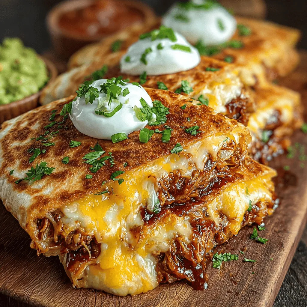 BBQ Chicken Quesadillas Delight is the perfect dish for anyone seeking a quick, delicious, and crowd-pleasing meal. Combining tender, shredded chicken coated in tangy BBQ sauce with gooey melted cheese, all enveloped in crispy flour tortillas, these quesadillas offer a delightful twist on traditional Mexican cuisine. Perfect for busy weeknights or casual gatherings, this recipe is not only simple to prepare but also customizable to suit individual tastes. In this article, we’ll explore the ingredients, preparation steps, and tips for making the best BBQ Chicken Quesadillas, ensuring a satisfying experience for both novice and seasoned cooks.