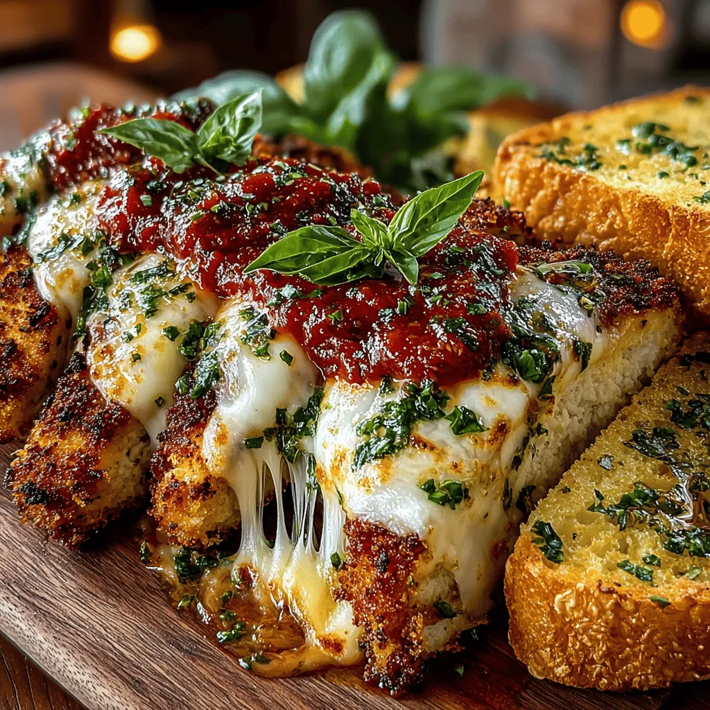 The Chicken Parm Extravaganza with Garlic Delight is a timeless classic that beautifully marries savory flavors and comforting textures. This dish is perfect for family dinners, special occasions, or simply indulging after a long day. With its crispy chicken, rich marinara sauce, and gooey cheese, it promises a delightful experience for the palate. The ease of preparation allows even novice cooks to create a meal that feels gourmet, while the enticing aroma wafting through the kitchen will surely bring everyone to the table. Join us as we explore this recipe that has become a beloved staple in homes around the world.