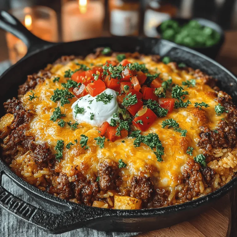 - 1 pound ground beef (preferably lean) - 1 cup long-grain white rice - 1 can (14.5 ounces) diced tomatoes, undrained - 2 cups beef broth - 1 cup frozen mixed vegetables - 1 cup shredded sharp cheddar cheese - 1 tablespoon smoked paprika - 1 teaspoon Italian seasoning - Salt and pepper to taste - 1 tablespoon olive oil (optional)