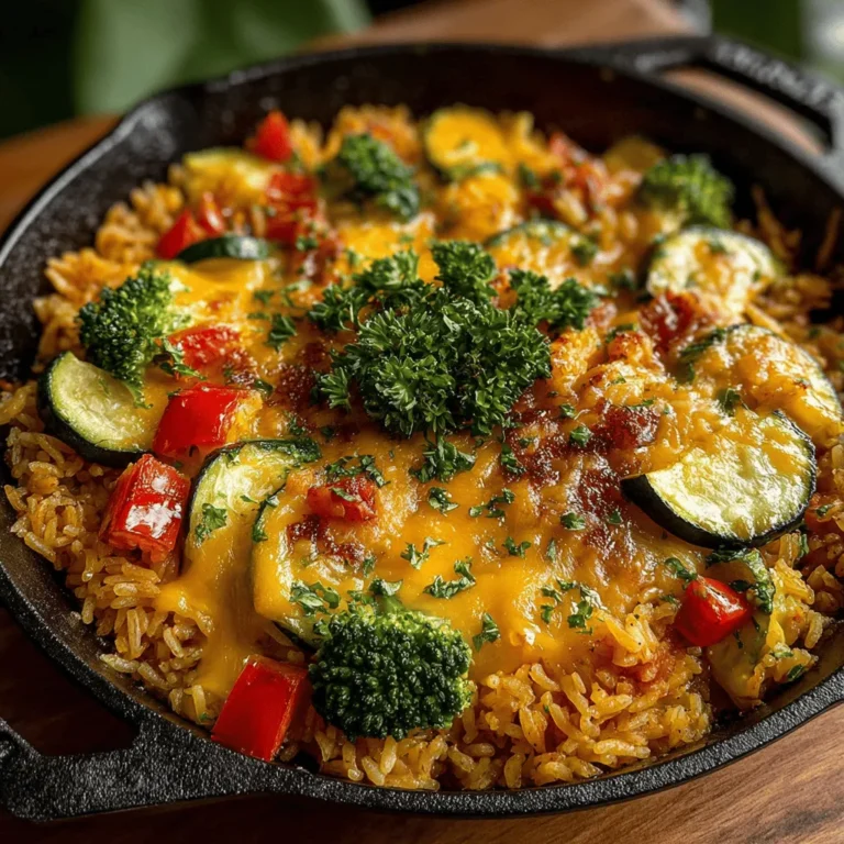 In the fast-paced world we live in today, finding time to prepare healthy and delicious meals can often feel like a daunting task. Enter the One-Skillet Cheesy Vegetable and Rice Casserole—a dish that marries convenience with nutrition, making it an ideal choice for busy weeknights or cozy family dinners. This recipe combines wholesome ingredients with a melty, cheesy finish, offering comfort and satisfaction in every bite. But what truly sets it apart is its simplicity; everything cooks together in a single skillet, making cleanup a breeze and allowing you to focus on what really matters—sharing a meal with loved ones.