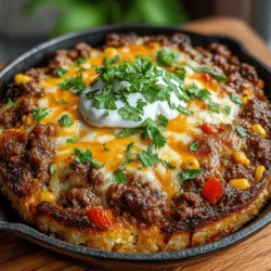 In the world of comfort food, few dishes can compete with the cheesy goodness of a skillet bake. The Cheesy Beef and Rice Skillet Bake combines seasoned ground beef, fluffy rice, and a medley of flavors into a delightful one-pan meal. This recipe not only satisfies the taste buds but also simplifies meal preparation, making it perfect for busy weeknights or family gatherings. Its rich, savory profile, paired with creamy cheese, creates a dish that is both hearty and satisfying. In this article, you will discover the step-by-step process for creating this savory dish, along with insights into its ingredients, cooking techniques, and serving suggestions.