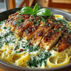 Creamy Spinach Chicken Alfredo Delight