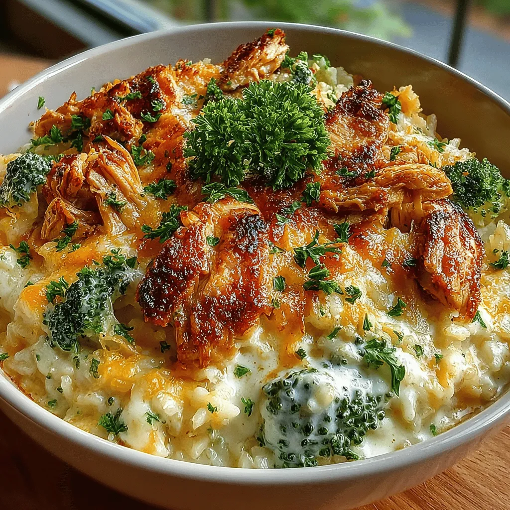 To start your Cheesy Chicken and Broccoli Bliss, gather a large mixing bowl. This is where the magic starts to unfold. Combine your cooked chicken, fresh broccoli florets, and uncooked rice. The combination of these ingredients is not merely a blend; it’s a foundational step that ensures every bite of your casserole is infused with flavor and texture. The chicken provides a hearty protein base, while the broccoli adds a fresh crunch and vibrant color. The uncooked rice will absorb the flavors of the sauce during baking, contributing to a tender and satisfying dish.