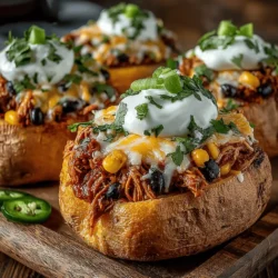 Sweet & Smoky BBQ Chicken Stuffed Sweet Potatoes