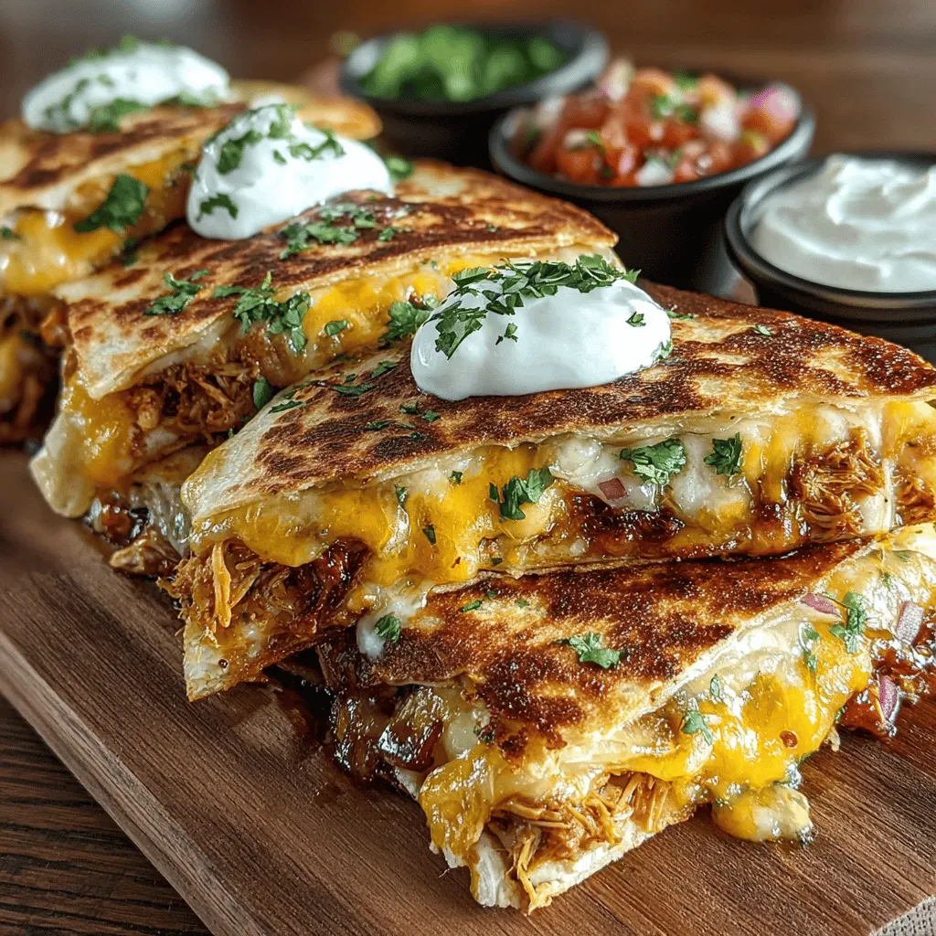 In the world of quick and satisfying meals, quesadillas have earned their rightful place as a go-to dish for many home cooks. These delightful creations, which consist of a tortilla filled with a variety of ingredients and grilled to perfection, offer both convenience and versatility. Our Savory BBQ Chicken Quesadillas elevate this classic by infusing it with the smoky, tangy flavors of BBQ sauce, combined with the richness of melted cheeses and fresh vegetables. This recipe promises to delight your taste buds and can be prepared in just 20 minutes. Whether you're catering to a busy weeknight dinner or a casual gathering with friends, these quesadillas are sure to impress. Let’s dive into the details of this recipe and discover how to create the perfect BBQ chicken quesadilla.