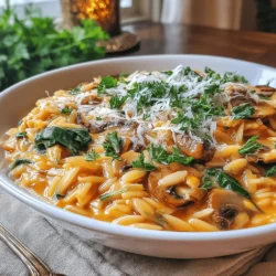 Creamy Orzo Delight with Mushrooms & Spinach is the perfect fusion of comfort and flavor, making it an ideal dish for any occasion. This recipe brings together the earthy richness of mushrooms, the vibrant freshness of spinach, and the creamy texture of orzo pasta, creating a delightful meal that warms the heart and pleases the palate.