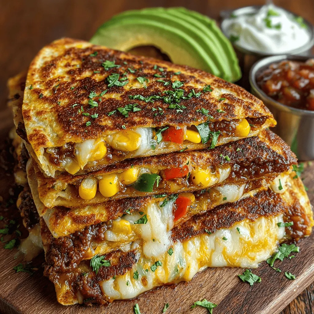 - 4 whole wheat tortillas - 1 cup shredded cheese (cheddar or mozzarella) - 1 cup bell peppers, diced (mix of colors for visual appeal) - 1 medium zucchini, diced - 1 cup corn (fresh or frozen) - 1 small red onion, diced - 1 teaspoon ground cumin - 1 teaspoon chili powder - 2 tablespoons olive oil - Salt and pepper to taste - Fresh cilantro or parsley for garnish (optional)