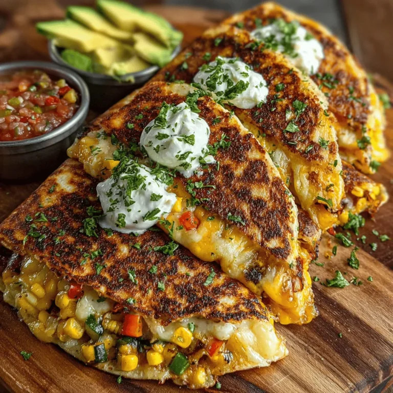 - 4 whole wheat tortillas - 1 cup shredded cheese (cheddar or mozzarella) - 1 cup bell peppers, diced (mix of colors for visual appeal) - 1 medium zucchini, diced - 1 cup corn (fresh or frozen) - 1 small red onion, diced - 1 teaspoon ground cumin - 1 teaspoon chili powder - 2 tablespoons olive oil - Salt and pepper to taste - Fresh cilantro or parsley for garnish (optional)