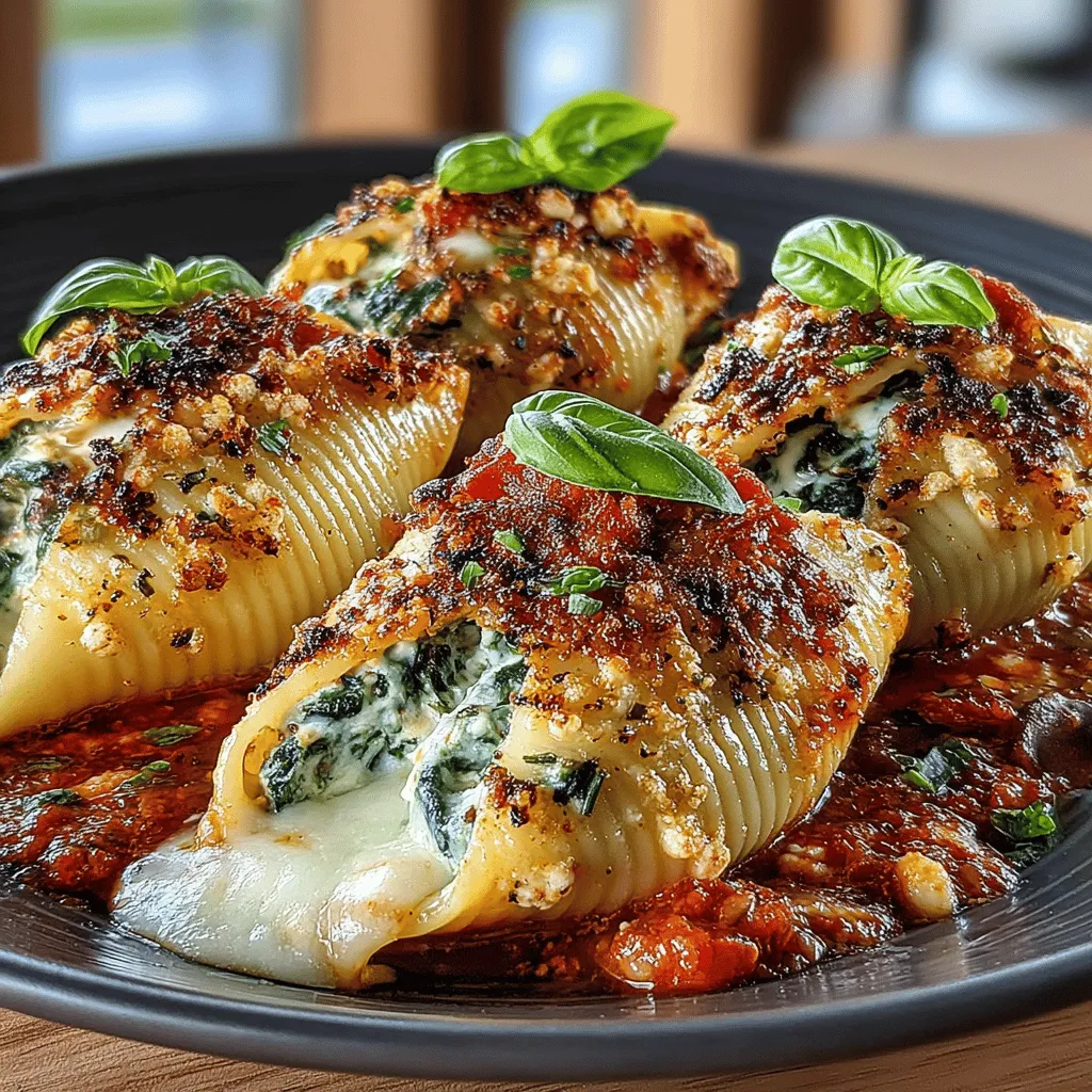 Delve into the world of comforting pasta dishes with our Cheesy Spinach and Mushroom Stuffed Shells. This vegetarian recipe brings together the rich flavors of creamy cheese, tender spinach, and earthy mushrooms, all enveloped in large pasta shells and smothered in marinara sauce. Perfect for family dinners or gatherings, this dish is not only delicious but also easy to prepare. Join us as we explore the ingredients, step-by-step instructions, and the joys of cooking this delightful meal.