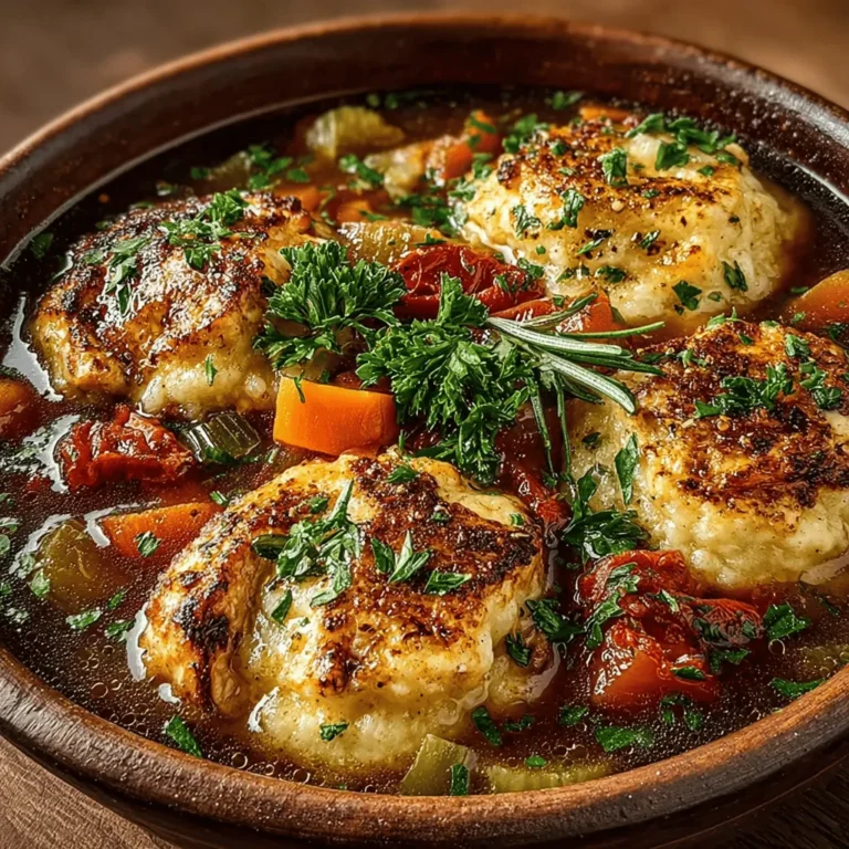 - 1 pound boneless, skinless chicken thighs - 4 cups low-sodium chicken broth - 1 medium onion, diced - 2 medium carrots, sliced - 2 stalks celery, diced - 1 teaspoon dried thyme - 1 teaspoon dried rosemary - 1 ½ cups all-purpose flour - 1 tablespoon baking powder - ½ teaspoon salt - ¾ cup milk - 3 tablespoons butter, melted