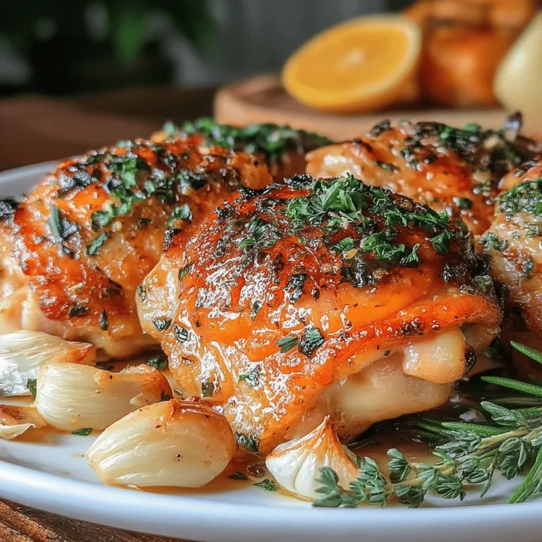 In the realm of comfort food, few dishes evoke the warmth and satisfaction of a perfectly roasted chicken. This Garlic Herb Roasted Chicken Thighs recipe not only delivers on flavor but also offers a straightforward preparation process that makes it accessible for home cooks of all skill levels. With its fragrant herbs and zesty lemon infusion, this dish is sure to become a staple in your culinary repertoire. Whether you’re hosting a family dinner or seeking an easy weeknight meal, these chicken thighs promise to impress.