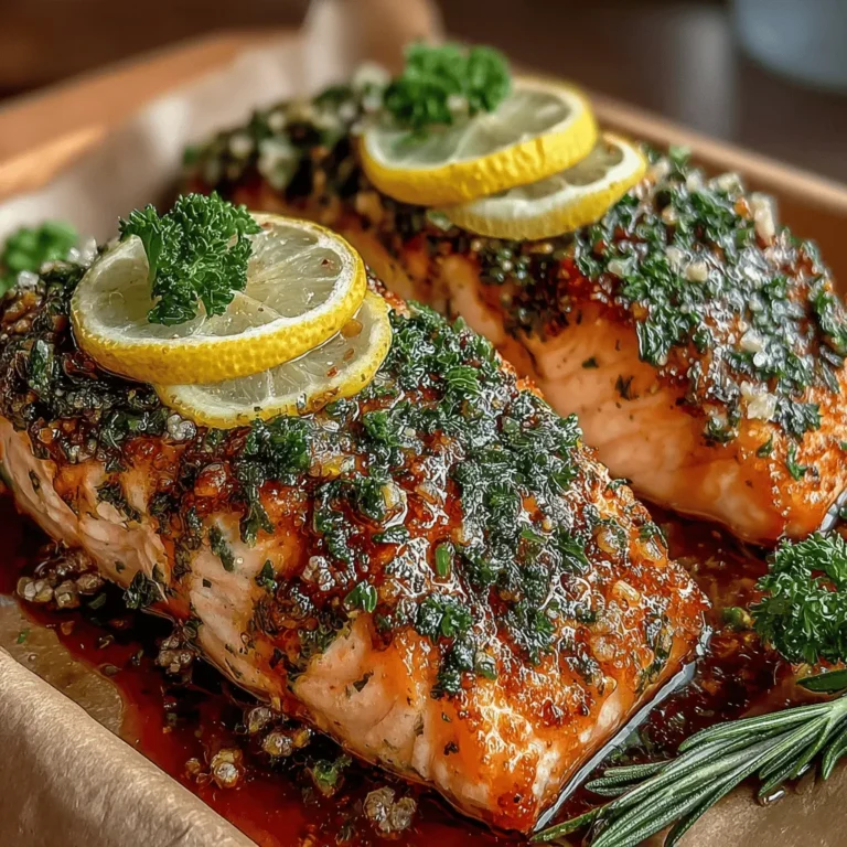 - 4 salmon fillets (approximately 6 ounces each) - 3 tablespoons olive oil - 4 cloves garlic, minced - Juice and zest of 1 large lemon - 1 teaspoon fresh thyme leaves (or ½ teaspoon dried thyme) - 1 teaspoon fresh rosemary, chopped (or ½ teaspoon dried rosemary) - Salt and pepper to taste - Lemon slices, for garnish - Fresh parsley, chopped (optional, for garnish)