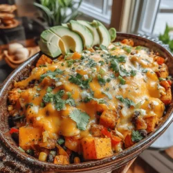 Harvest Delight Sweet Potato & Black Bean Casserole is a vibrant and nutritious dish that celebrates the flavors of autumn. This casserole combines the earthiness of sweet potatoes with the protein-rich goodness of black beans, making it a hearty meal that satisfies both hunger and health. It's perfect for family gatherings, cozy dinners, or as a comforting weeknight meal.